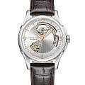 Hamilton Hamilton Jazzmaster Open Heart Auto H32565555  H32565555 механические мужские часы  серебристый циферблат, браслет кожаный — вид спереди