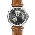 Hamilton Hamilton Jazzmaster Open Heart Auto H32565585  H32565585 механические мужские часы  черный циферблат, браслет кожаный — вид спереди