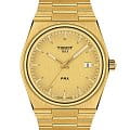 Tissot Tissot PRX T137.410.33.021.00  T1374103302100 кварцевые мужские часы  золотой циферблат, браслет сталь c pvd покрытием — вид спереди