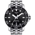 Tissot Tissot Seastar 1000 Powermatic 80 T120.407.11.051.00 Seastar 1000 T1204071105100 механические мужские часы  черный циферблат, браслет нержавеющая сталь — вид спереди