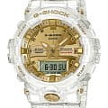 Casio Casio G-Shock GA-835E-7AR GA GA-835E-7AR электронные мужские часы  золотой циферблат, браслет пластик — вид спереди