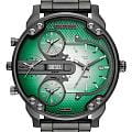 Diesel Diesel Mr. Daddy 2.0 DZ7488  DZ7488 кварцевые мужские часы  зеленый циферблат, браслет нержавеющая сталь с pvd-покрытием — вид спереди