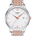 Tissot Tissot Tradition T063.610.22.037.01 Tradition T0636102203701 кварцевые мужские часы  белый циферблат, браслет сталь c pvd покрытием — вид спереди