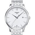 Tissot Tissot Tradition T063.610.11.037.00 Tradition T0636101103700 кварцевые мужские часы  белый циферблат, браслет нержавеющая сталь — вид спереди