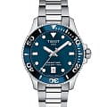 Tissot Tissot Seastar 1000 T120.210.11.041.00 Seastar 1000 T1202101104100 кварцевые женские часы  синий циферблат, браслет нержавеющая сталь — вид спереди