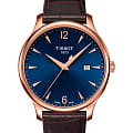 Tissot Tissot Tradition T063.610.36.047.00 Tradition T0636103604700 кварцевые мужские часы  синий циферблат, браслет кожаный — вид спереди