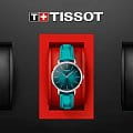 Tissot Tissot Everytime Lady T143.210.17.091.00 кварцевые женские часы часы, крупный план бирюзовый циферблат
