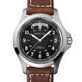 Hamilton Hamilton Khaki Field King Auto H64455533  H64455533 механические мужские часы  черный циферблат, браслет кожаный — вид спереди