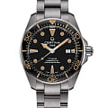 Certina Certina DS Action Diver C032.607.44.051.00 DS Action C0326074405100 механические мужские часы  черный циферблат, браслет титановый — вид спереди