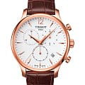Tissot Tissot Tradition Chronograph T063.617.36.037.00 Tradition T0636173603700 кварцевые мужские часы  белый циферблат, браслет кожаный — вид спереди