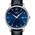 Tissot Tissot Tradition T063.610.16.047.00 Tradition T0636101604700 кварцевые мужские часы  синий циферблат, браслет кожаный — вид спереди