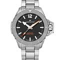 Hamilton Hamilton Khaki Navy Frogman Auto H77815130  H77815130 механические мужские часы  черный циферблат, браслет нержавеющая сталь — вид спереди