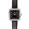 Tissot Tissot Lovely Square T058.109.16.056.00 Lovely T0581091605600 кварцевые женские часы  черный циферблат, браслет кожаный — вид спереди