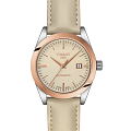 Tissot Tissot T-My Lady Automatic 18K Gold T930.007.46.261.00 T My Lady T9300074626100 механические женские часы  бежевый циферблат, браслет кожаный — вид спереди