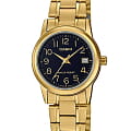 Casio Casio Collection LTP-V002G-1B  LTP-V002G-1B кварцевые женские часы  черный циферблат, браслет нержавеющая сталь с ip-покрытием — вид спереди