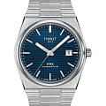 Tissot Tissot PRX Powermatic 80 T137.407.11.041.00  T1374071104100 механические мужские часы  синий циферблат, браслет нержавеющая сталь — вид спереди
