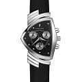 Hamilton Hamilton Ventura Chrono Quartz H24412732  H24412732 кварцевые мужские часы  черный циферблат, браслет кожаный — вид спереди