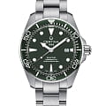 Certina Certina DS Action Diver C032.607.11.091.00 DS Action C0326071109100 механические мужские часы  зеленый циферблат, браслет нержавеющая сталь — вид спереди