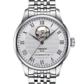 Tissot Tissot Le Locle Powermatic 80 Open Heart T006.407.11.033.02 Le Locle Automatic T0064071103302 механические мужские часы  белый циферблат, браслет нержавеющая сталь 316l — вид спереди
