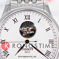 Tissot Tissot Le Locle Powermatic 80 Open Heart T006.407.11.033.02 механические мужские часы часы, крупный план белый циферблат