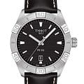 Tissot Tissot PR 100 Sport Gent T101.610.16.051.00 PR 100 T1016101605100 кварцевые мужские часы  черный циферблат, браслет кожаный — вид спереди