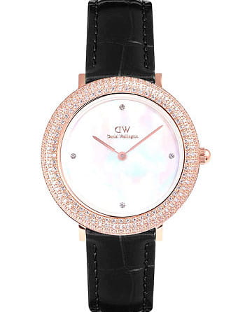 Daniel Wellington Crystalline Bezel Black Croc Rose Gold DW00100827