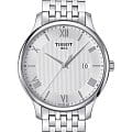 Tissot Tissot Tradition T063.610.11.038.00 Tradition T0636101103800 кварцевые мужские часы  серебристый циферблат, браслет нержавеющая сталь — вид спереди