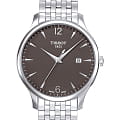 Tissot Tissot Tradition T063.610.11.067.00 Tradition T0636101106700 кварцевые мужские часы  серый циферблат, браслет нержавеющая сталь — вид спереди