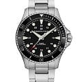 Hamilton Hamilton Khaki Navy Scuba Automatic H82515130  H82515130 механические мужские часы  черный циферблат, браслет нержавеющая сталь — вид спереди