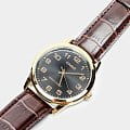 Casio Casio Collection MTP-V001GL-1BUDF (MTP-V001GL-1B) кварцевые мужские часы часы, крупный план черный циферблат