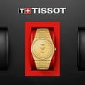 Tissot Tissot PRX T137.410.33.021.00 кварцевые мужские часы часы, крупный план золотой циферблат